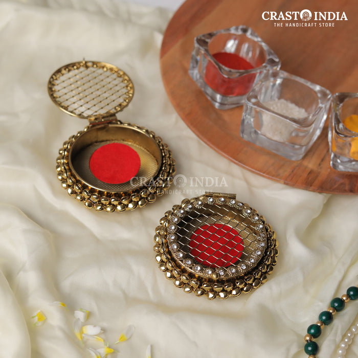 PACK OF 3 PCS - CRASTO INDIA HANDCRAFTED GHUNGHROO VELVET COIN BOX SQUARE.