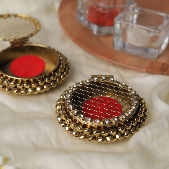 PACK OF 3 PCS - CRASTO INDIA HANDCRAFTED GHUNGHROO VELVET COIN BOX SQUARE.