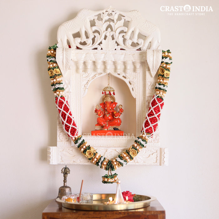 CRASTO INDIA HANDCRAFTED RIBBON PEARL BRAIDED MALA. (AVAILABLE IN 2 COLOURS)