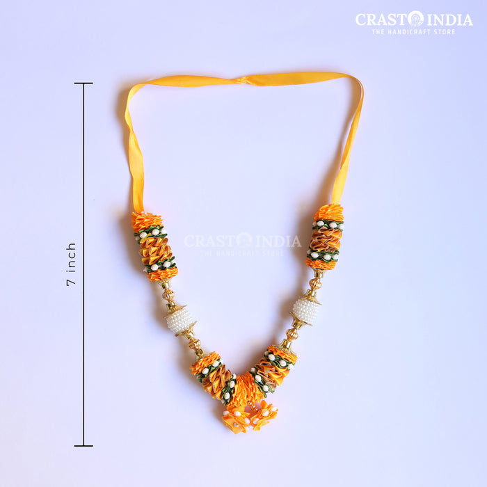 CRASTO INDIA HANDCRAFTED EKADRISHTA RIBBON GARLAND (1 PC) YELLOW