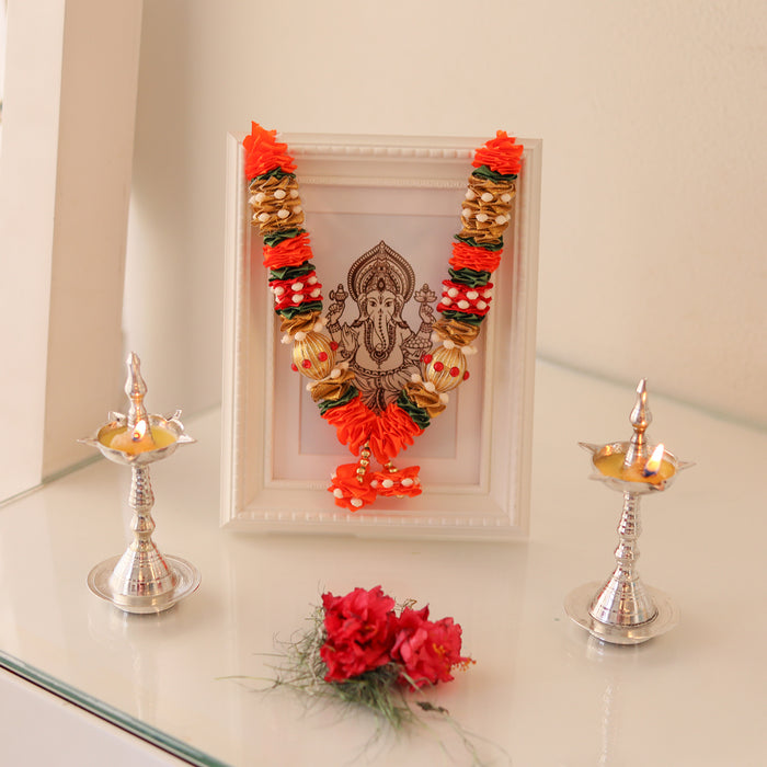 CRASTO INDIA HANDCRAFTED GAJAKARNA RIBBON GARLAND (1 PC) ORANGE