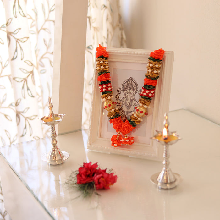 CRASTO INDIA HANDCRAFTED GAJAKARNA RIBBON GARLAND (1 PC) ORANGE