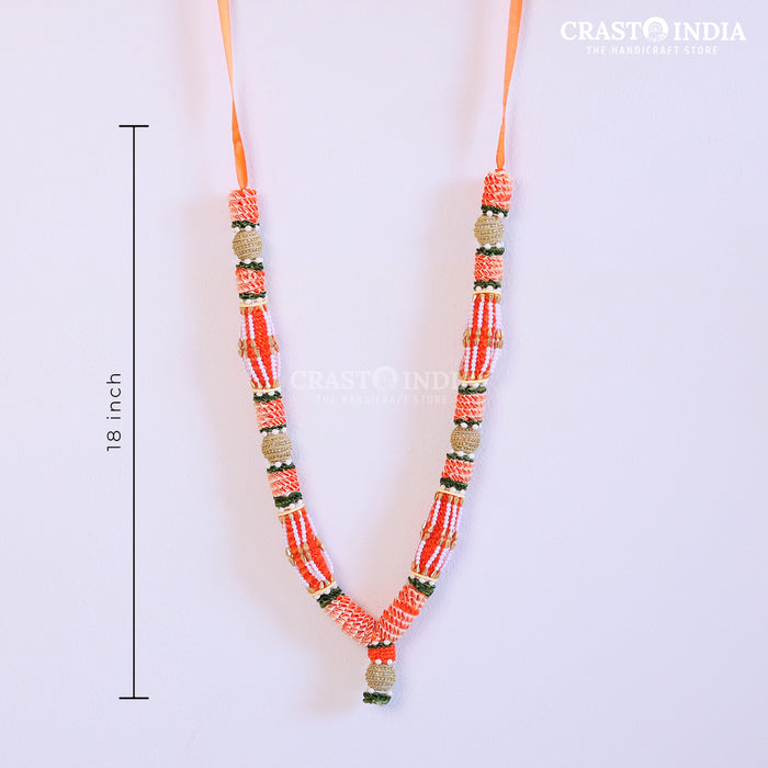 CRASTO INDIA HANDCRAFTED BHUVANPATI RIBBON GARLAND (1 PC) ORANGE