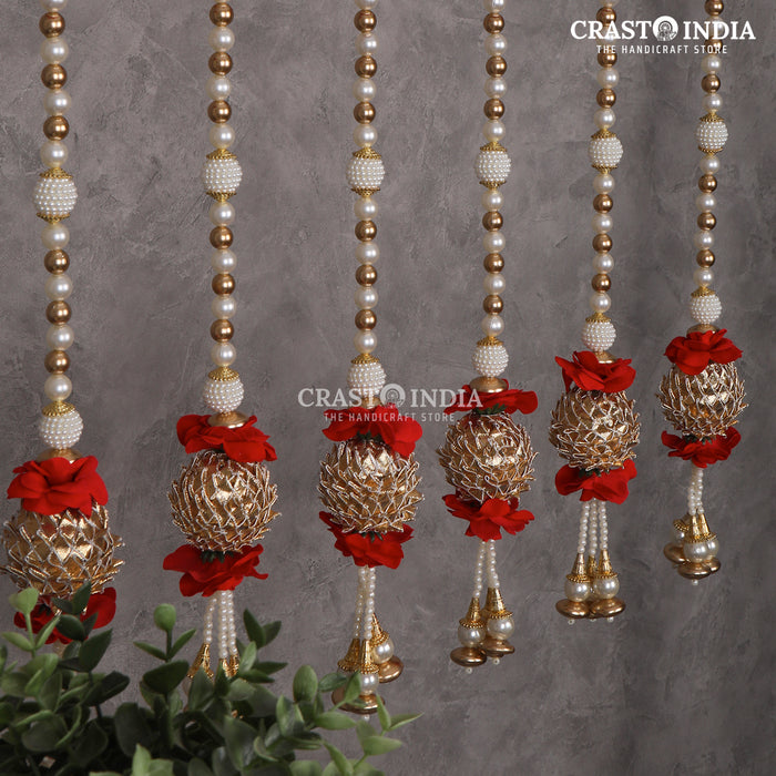 CRASTO INDIA HANDCRAFTED FESTIVE SIDE-HANGINGS #40 (PACK OF 6)