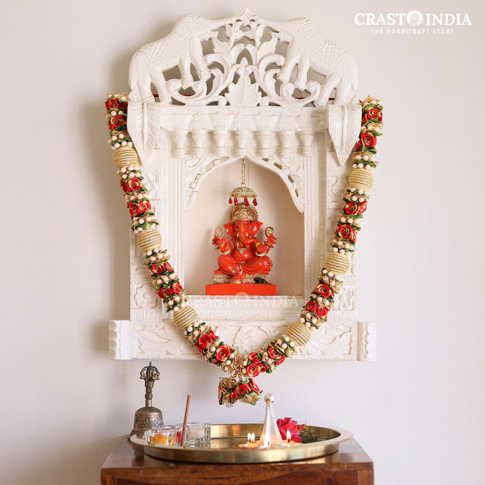 CRASTO INDIA HANDCRAFTED  RIBBON WITH GOLDEN BALLS MALA. (AVAILABLE IN 4 COLOURS)