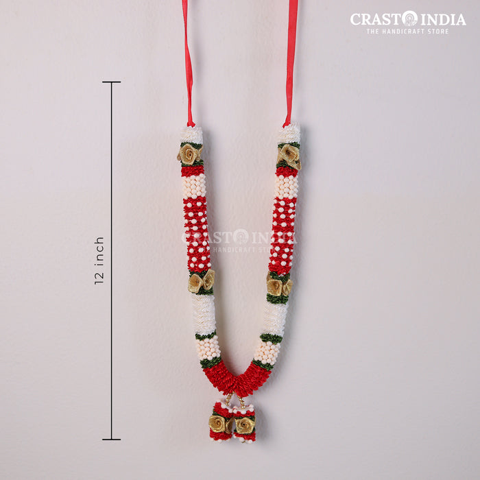 CRASTO INDIA HANDCRAFTED DEVARATA RIBBON GARLAND (1 PC). RED