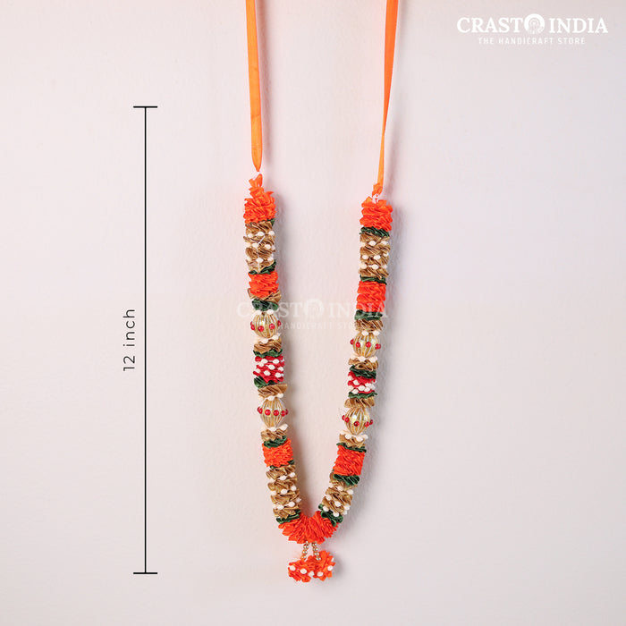 CRASTO INDIA HANDCRAFTED GAJAKARNA RIBBON GARLAND (1 PC) ORANGE