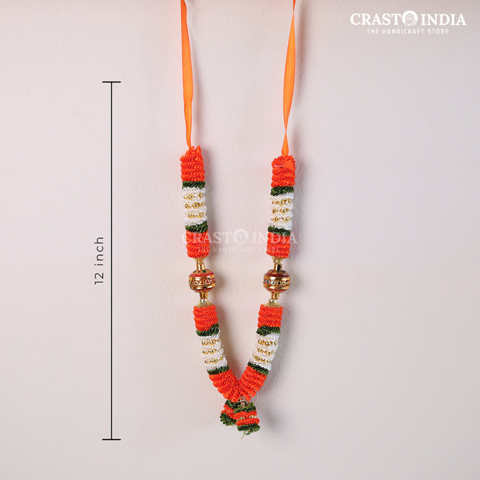 CRASTO INDIA HANDCRAFTED ALAMPATA RIBBON GARLAND (1 PC) ORANGE