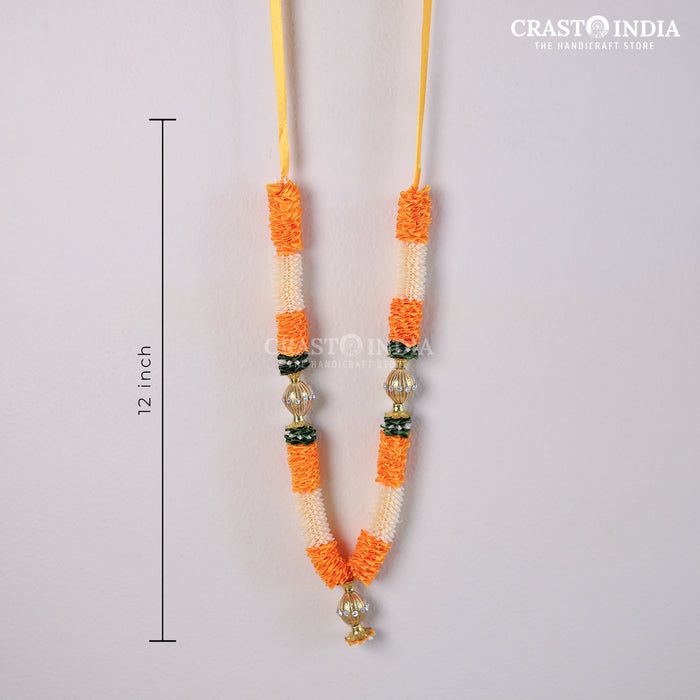 CRASTO INDIA HANDCRAFTED HERAMBA RIBBON GARLAND (1 PC) YELLOW