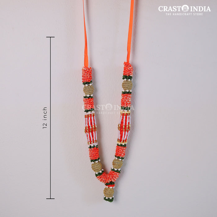 CRASTO INDIA HANDCRAFTED BHUVANPATI RIBBON GARLAND (1 PC) ORANGE