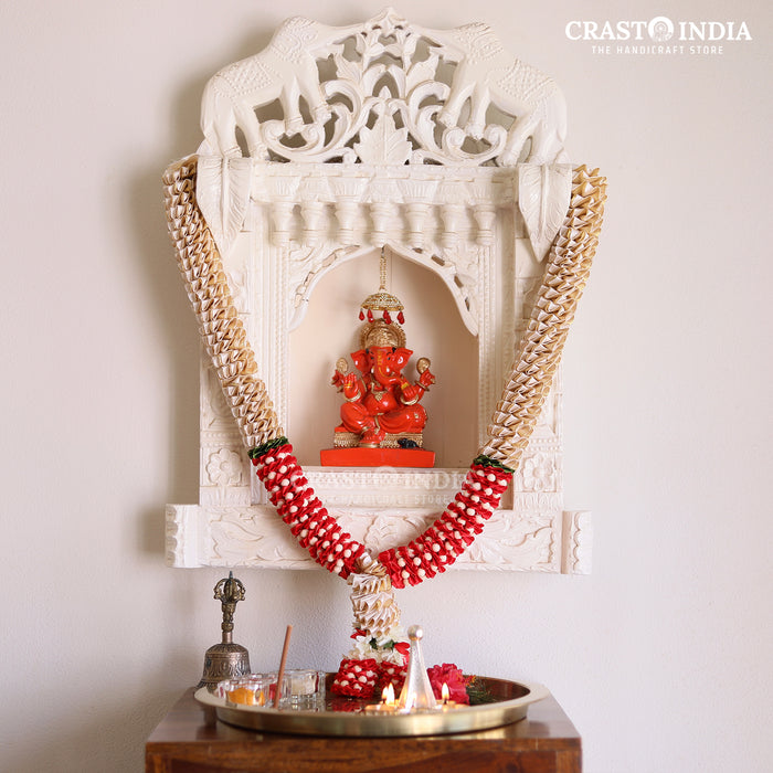 CRASTO INDIA HANDCRAFTED GOLDEN WHITE DUAL RIBBON WITH TAGAR. (AVAILABLE IN 2 COLOURS)