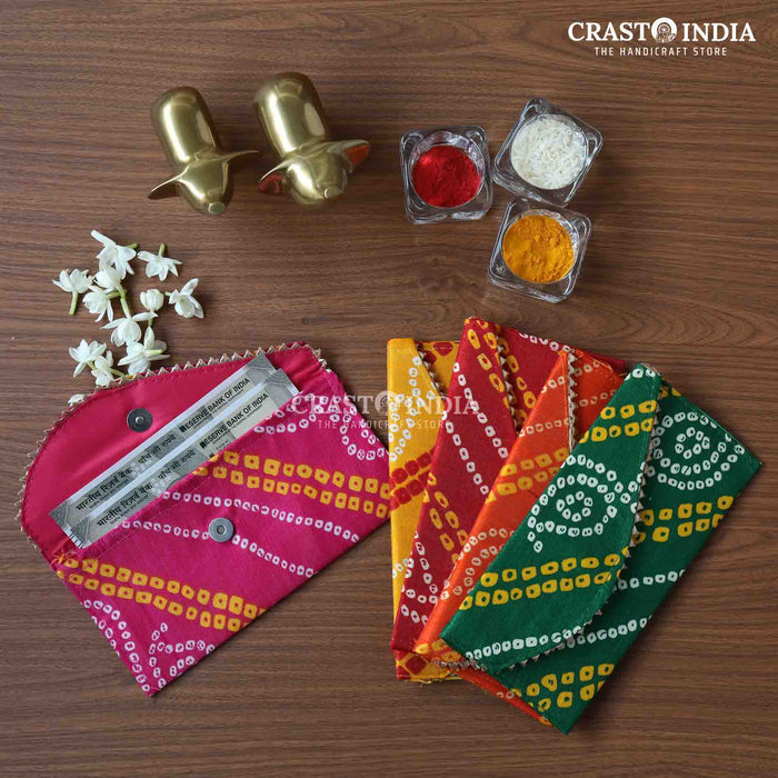 CRASTO INDIA HANDCRAFTED BANDHANI ENVELOPES (PACK OF 5)