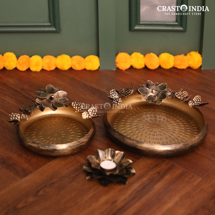 CRASTO INDIA HANDCRAFTED FESTIVE URLI DIYA #36 (3-PIECE SET)