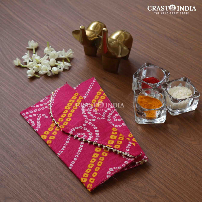 CRASTO INDIA HANDCRAFTED BANDHANI ENVELOPES (PACK OF 5)