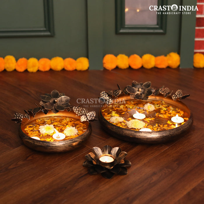 CRASTO INDIA HANDCRAFTED FESTIVE URLI DIYA #36 (3-PIECE SET)