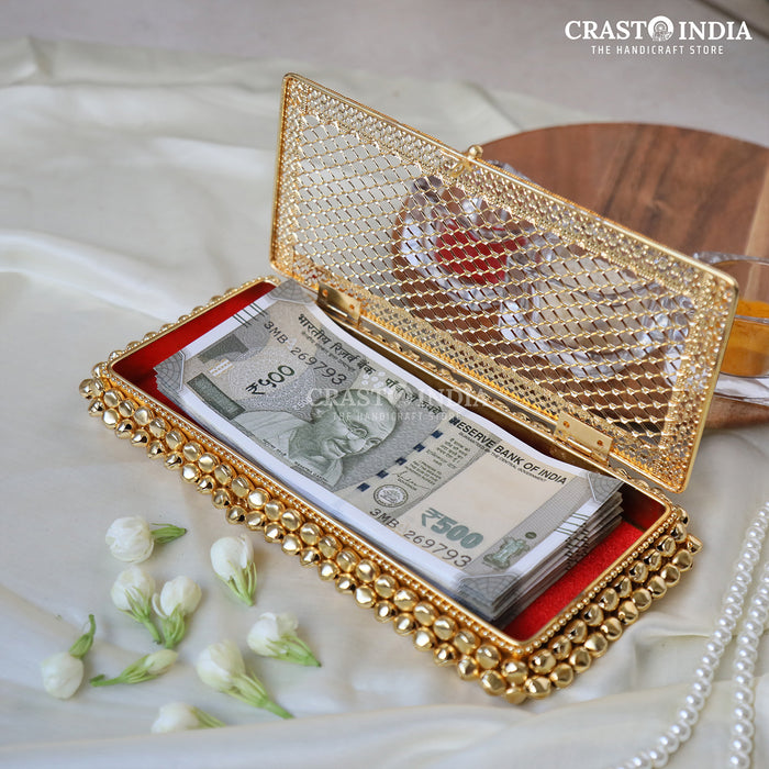 CRASTO INDIA HANDCRAFTED GHUNGHROO JEWELLERY CASH BOX WITH VELVET (1 PC)