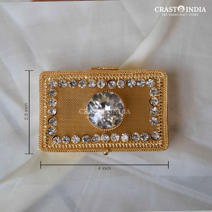 PACK OF 3 PCS - CRASTO INDIA HANDCRAFTED RECTANGLE JEWELLERY BOX WITH STONEWORK.