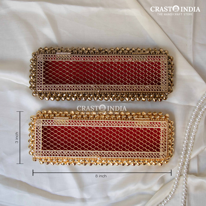 CRASTO INDIA HANDCRAFTED GHUNGHROO JEWELLERY CHAIN BOX WITH VELVET (1 PC)