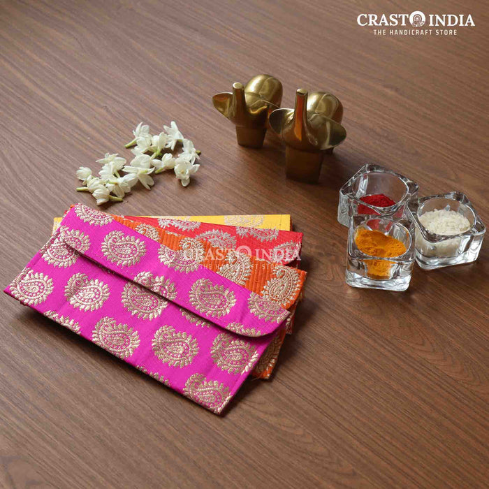 CRASTO INDIA HANDCRAFTED MANGO PRINT ENVELOPES (PACK OF 5)