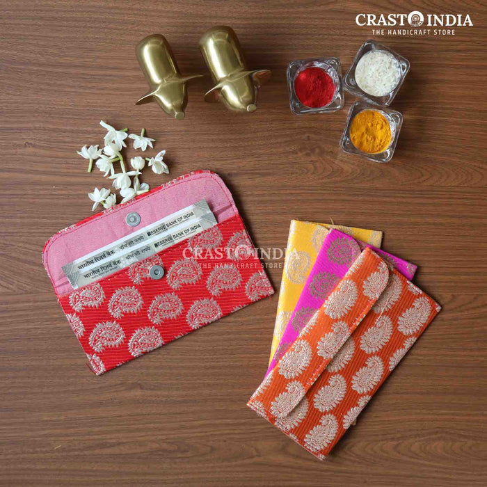 CRASTO INDIA HANDCRAFTED MANGO PRINT ENVELOPES (PACK OF 5)