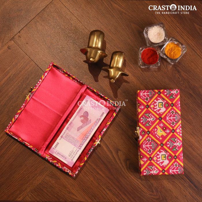 CRASTO INDIA HANDCRAFTED PATOLA PRINT CLOTH CASH BOX (1 PC)