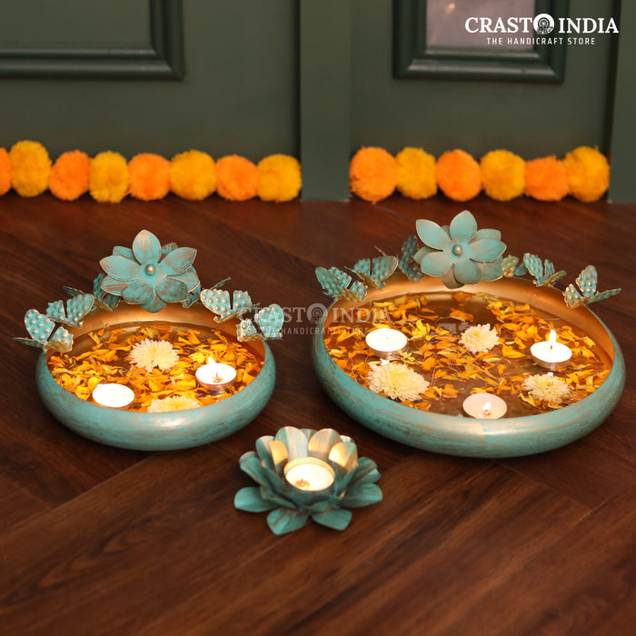 CRASTO INDIA HANDCRAFTED FESTIVE URLI DIYA #36 (3-PIECE SET)