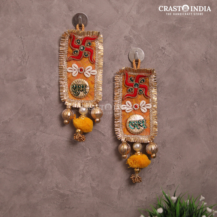 CRASTO INDIA HANDCRAFTED FESTIVE EMBROIDERED SWASTIK PATCHWORK KODI SHUBH LABH