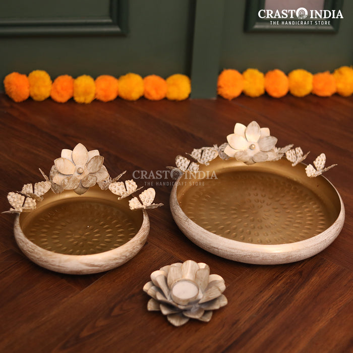 CRASTO INDIA HANDCRAFTED FESTIVE URLI DIYA #36 (3-PIECE SET)