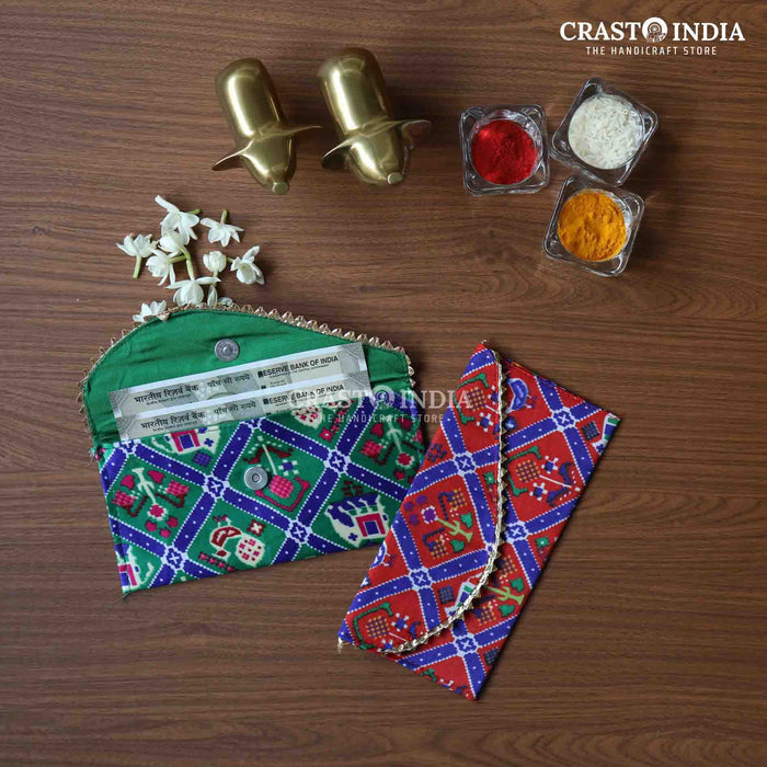 CRASTO INDIA HANDCRAFTED PATOLA ENVELOPES ( PACK OF 5)