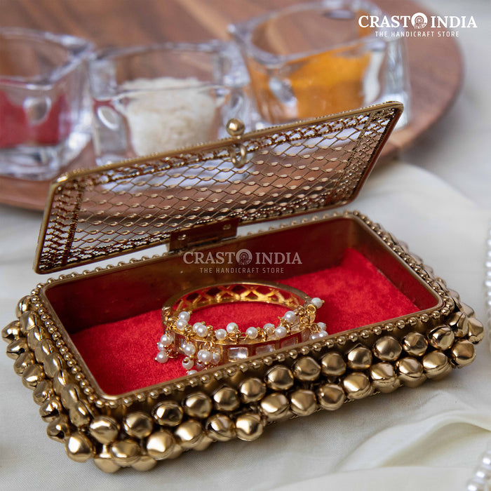 (PACK OF 2 PCS) CRASTO INDIA HANDCRAFTED GHUNGHROO REGULAR JEWELLERY BOX WITH VELVET