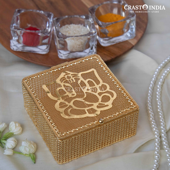 PACK OF 2 PCS -  CRASTO INDIA HANDCRAFTED GANESHA LADOO BOX