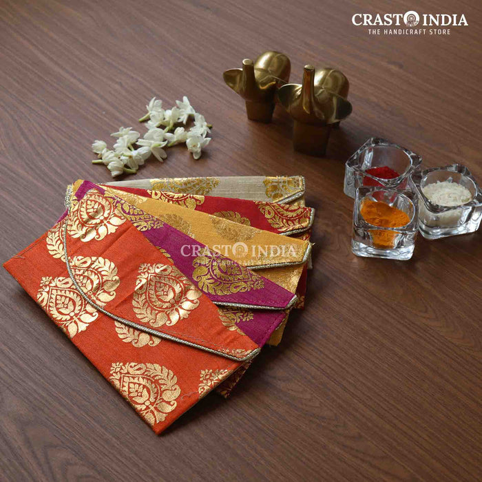 CRASTO INDIA HANDCRAFTED BUTTA PRINT ENVELOPES (PACK OF 5)