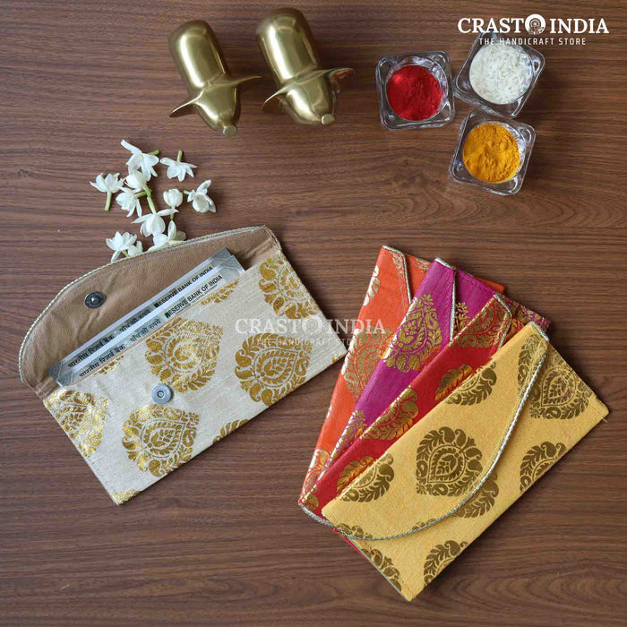 CRASTO INDIA HANDCRAFTED BUTTA PRINT ENVELOPES (PACK OF 5)