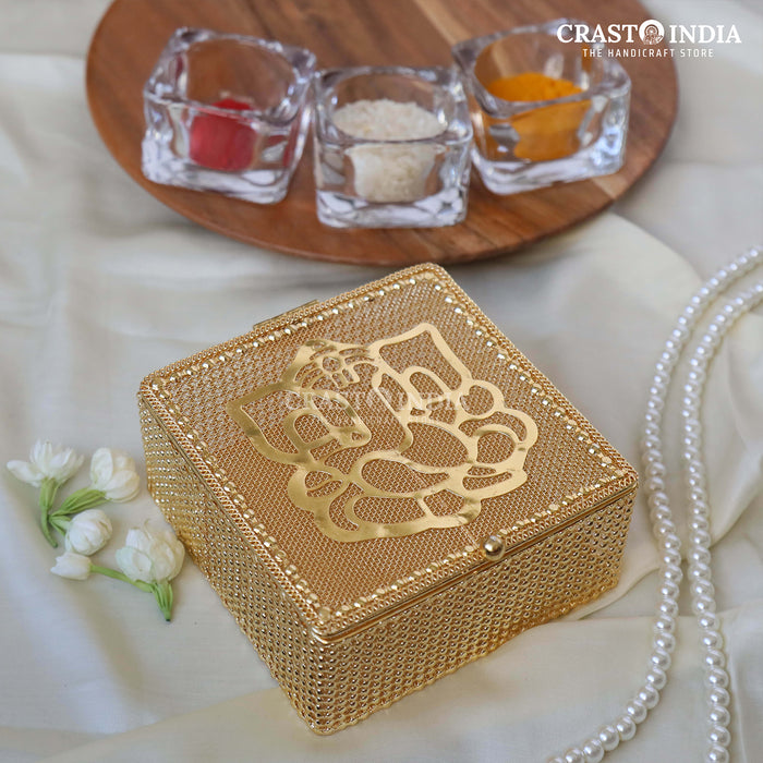 PACK OF 2 PCS -  CRASTO INDIA HANDCRAFTED GANESHA LADOO BOX