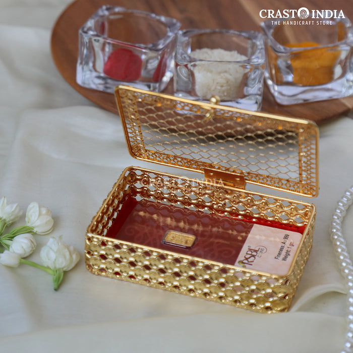 PACK OF 3 PCS - CRASTO INDIA HANDCRAFTED RECTANGLE JEWELLERY BOX IN VELVET