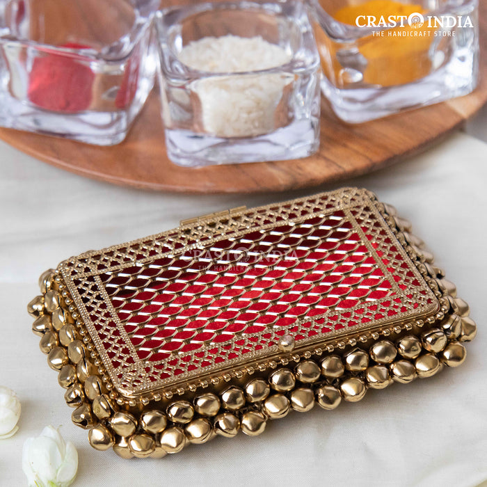 (PACK OF 2 PCS) CRASTO INDIA HANDCRAFTED GHUNGHROO REGULAR JEWELLERY BOX WITH VELVET