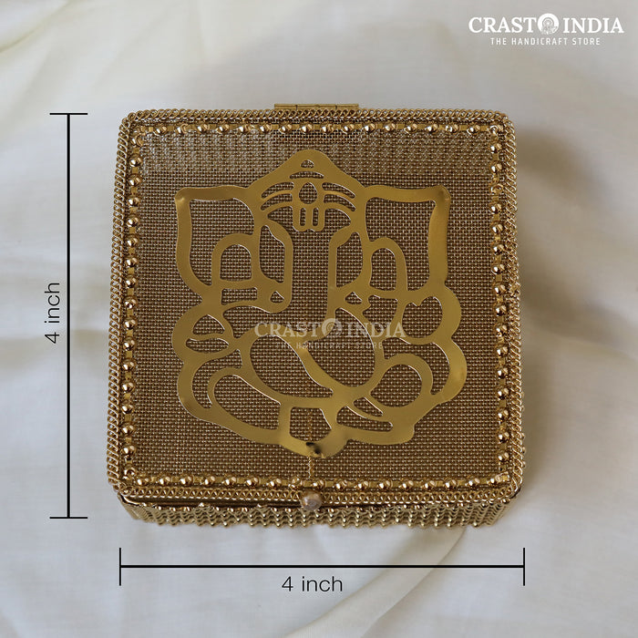 PACK OF 2 PCS -  CRASTO INDIA HANDCRAFTED GANESHA LADOO BOX