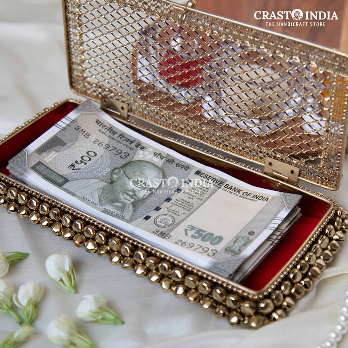 CRASTO INDIA HANDCRAFTED GHUNGHROO JEWELLERY CASH BOX WITH VELVET (1 PC)